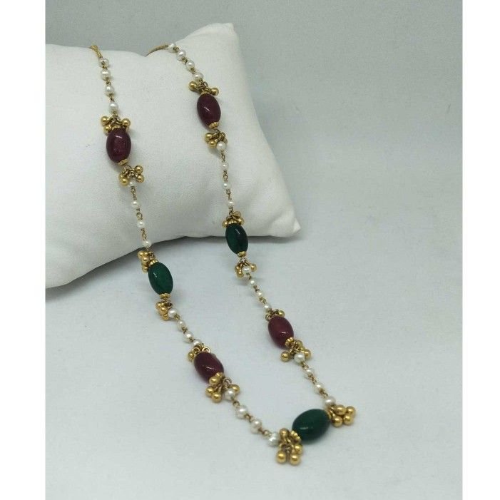 22 kt gold moti mala