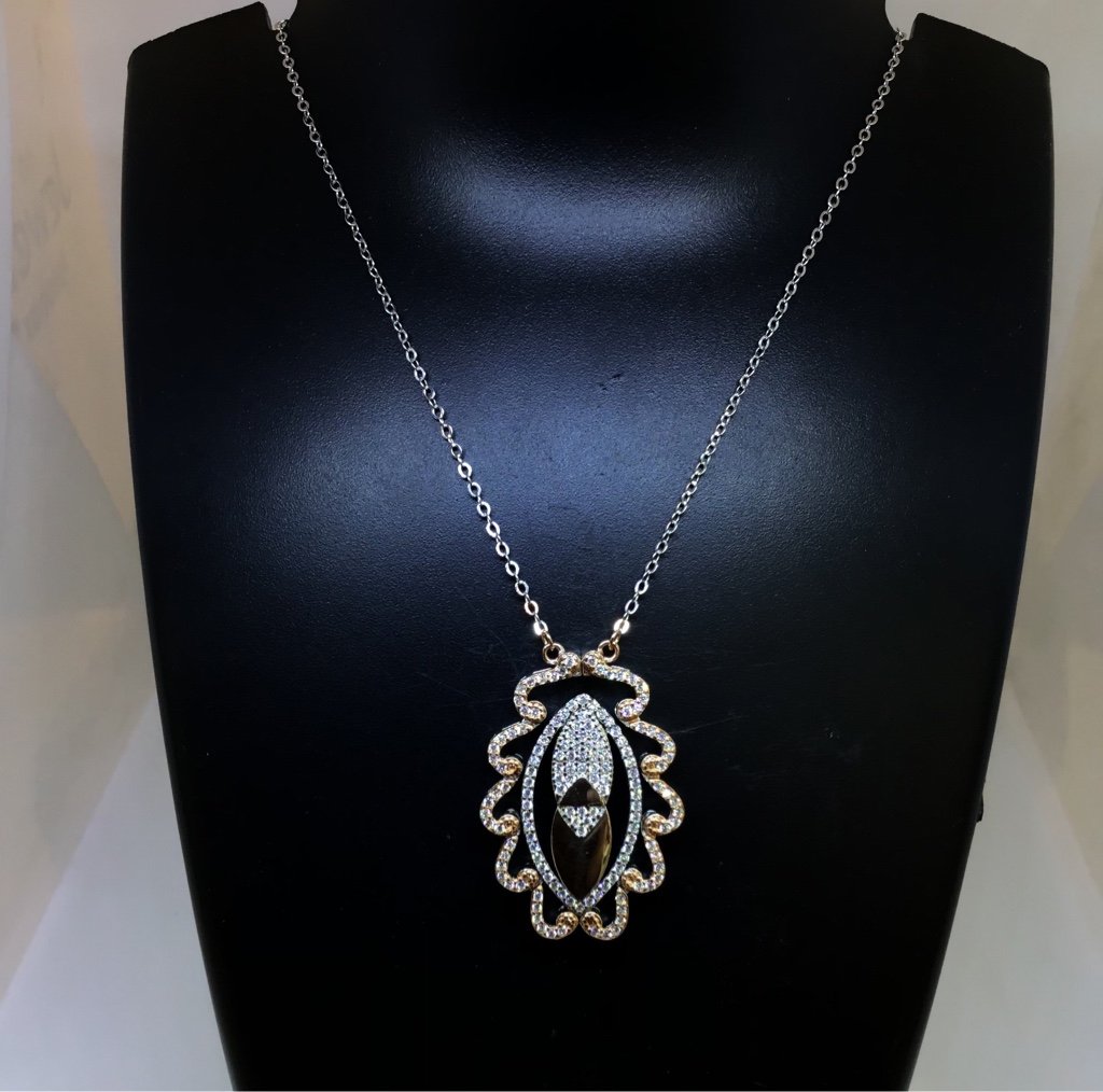 925 SILVER FANCY ROSE GOLD NECKLACE