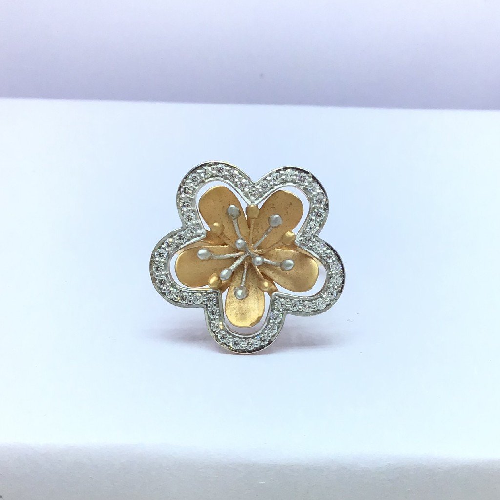 fancy rose gold flower ladies ring