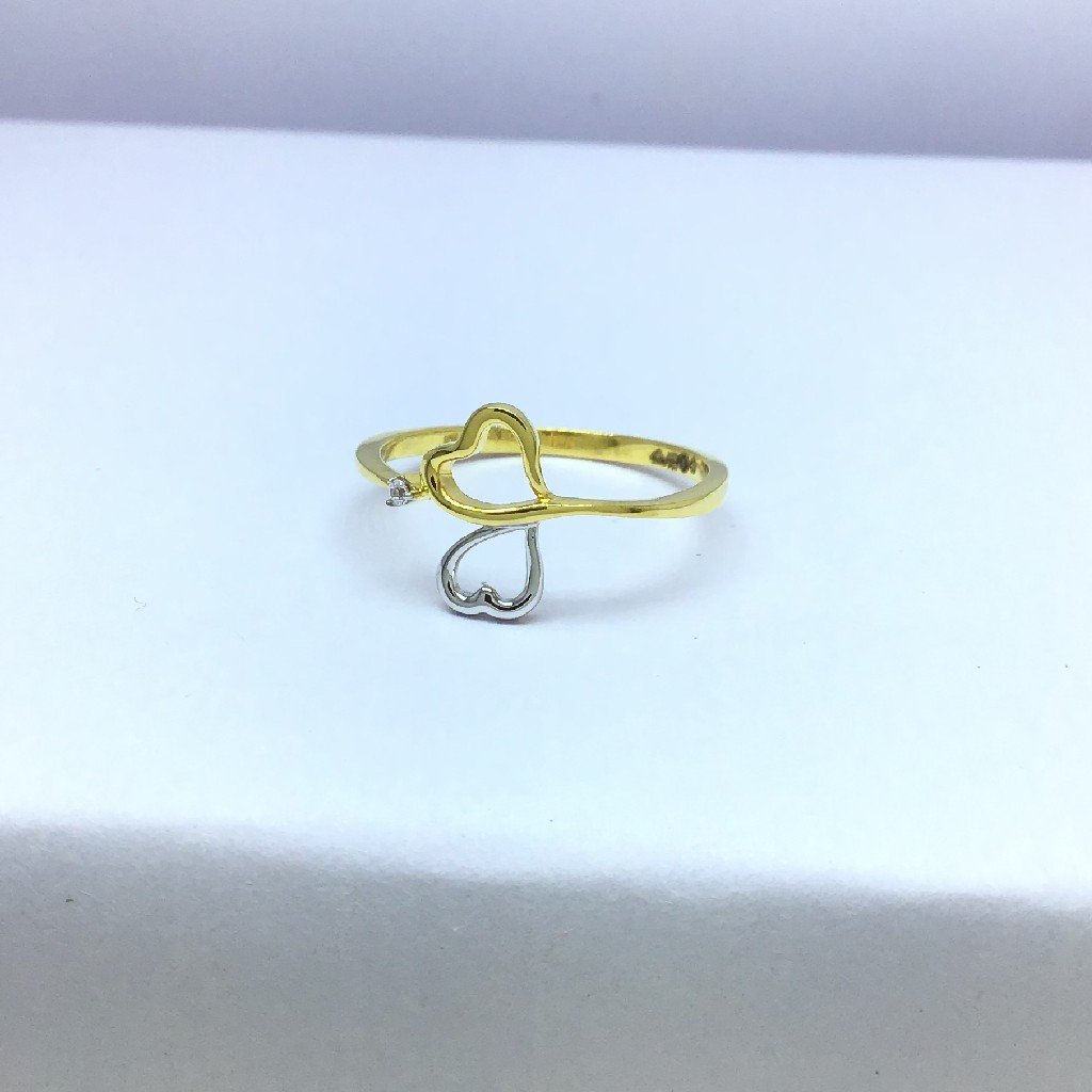 double heart ladies fancy gold ring