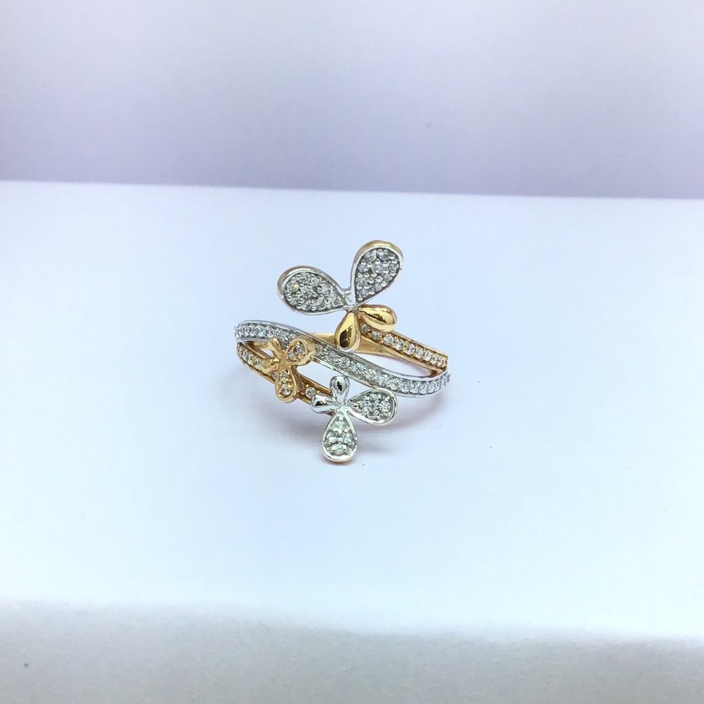 Designing rose gold flower ladies ring