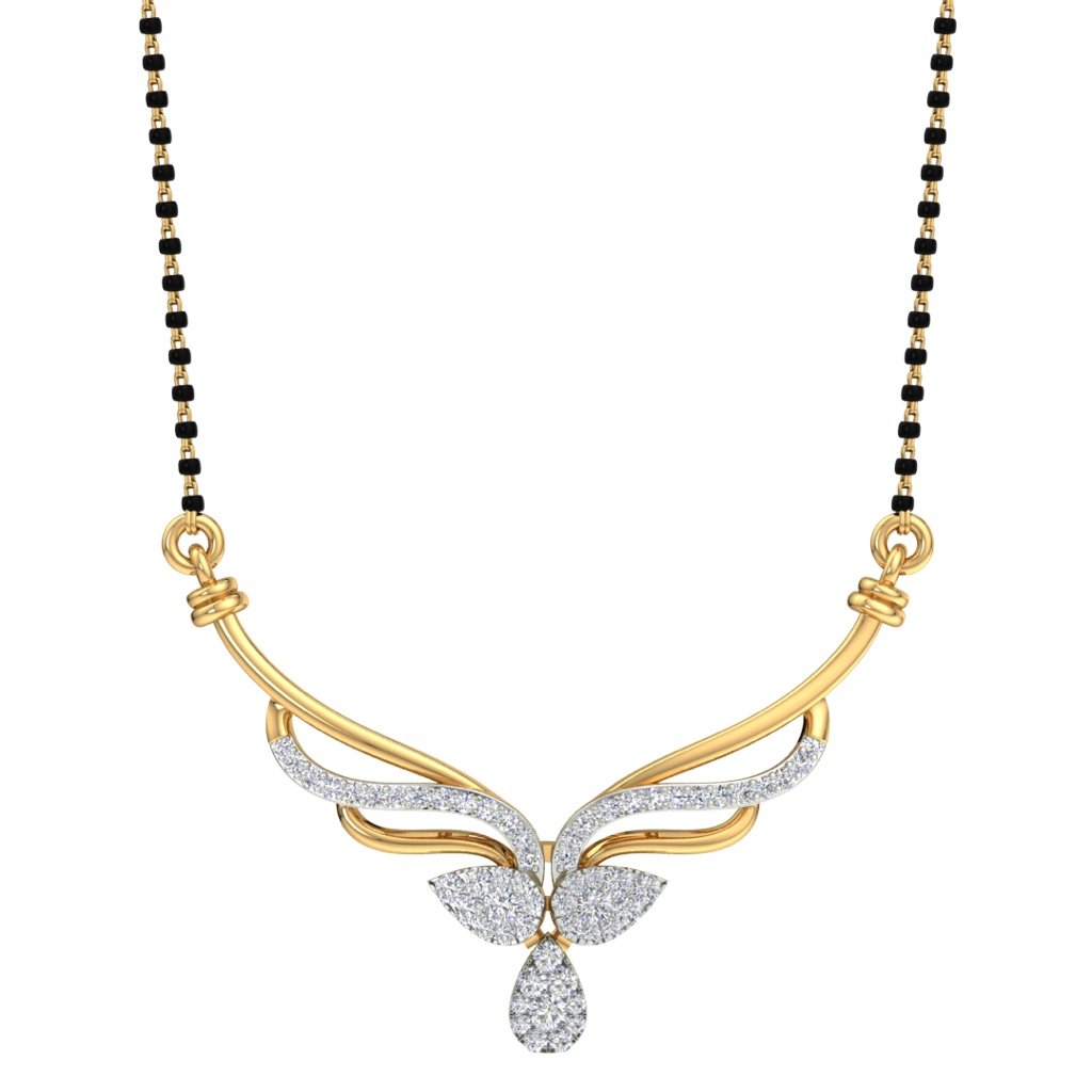 Designed fancy real diamond mangalsutra