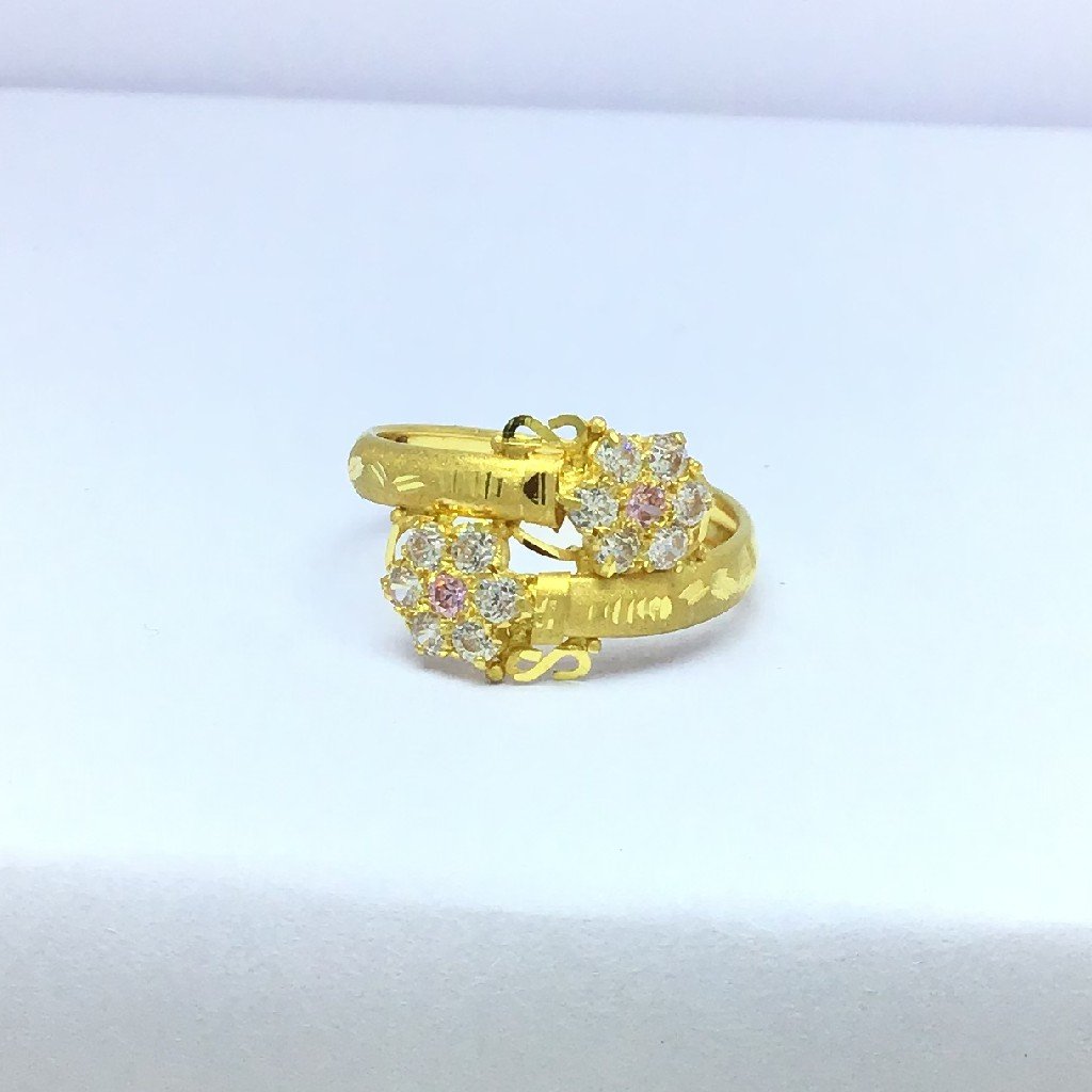 fancy flower ladies gold ring