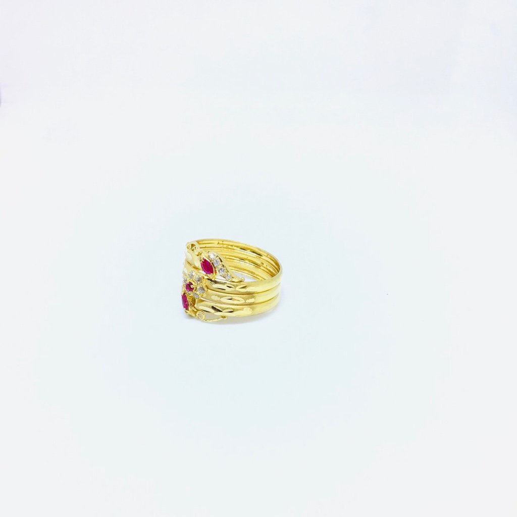 BRANDED FANCY PINK STONE RING